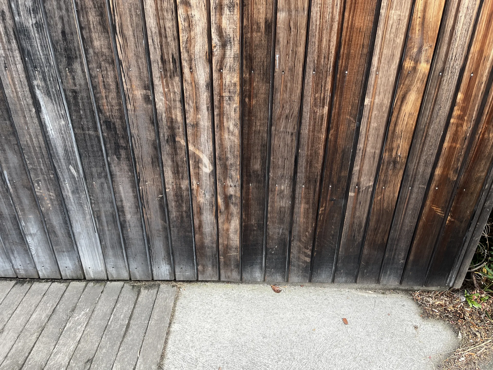 Cedar Exterior Restoration and Stain Refresh in Wānaka - Before 2: Greying Cedar Cladding Closeup Before Staining Wanaka