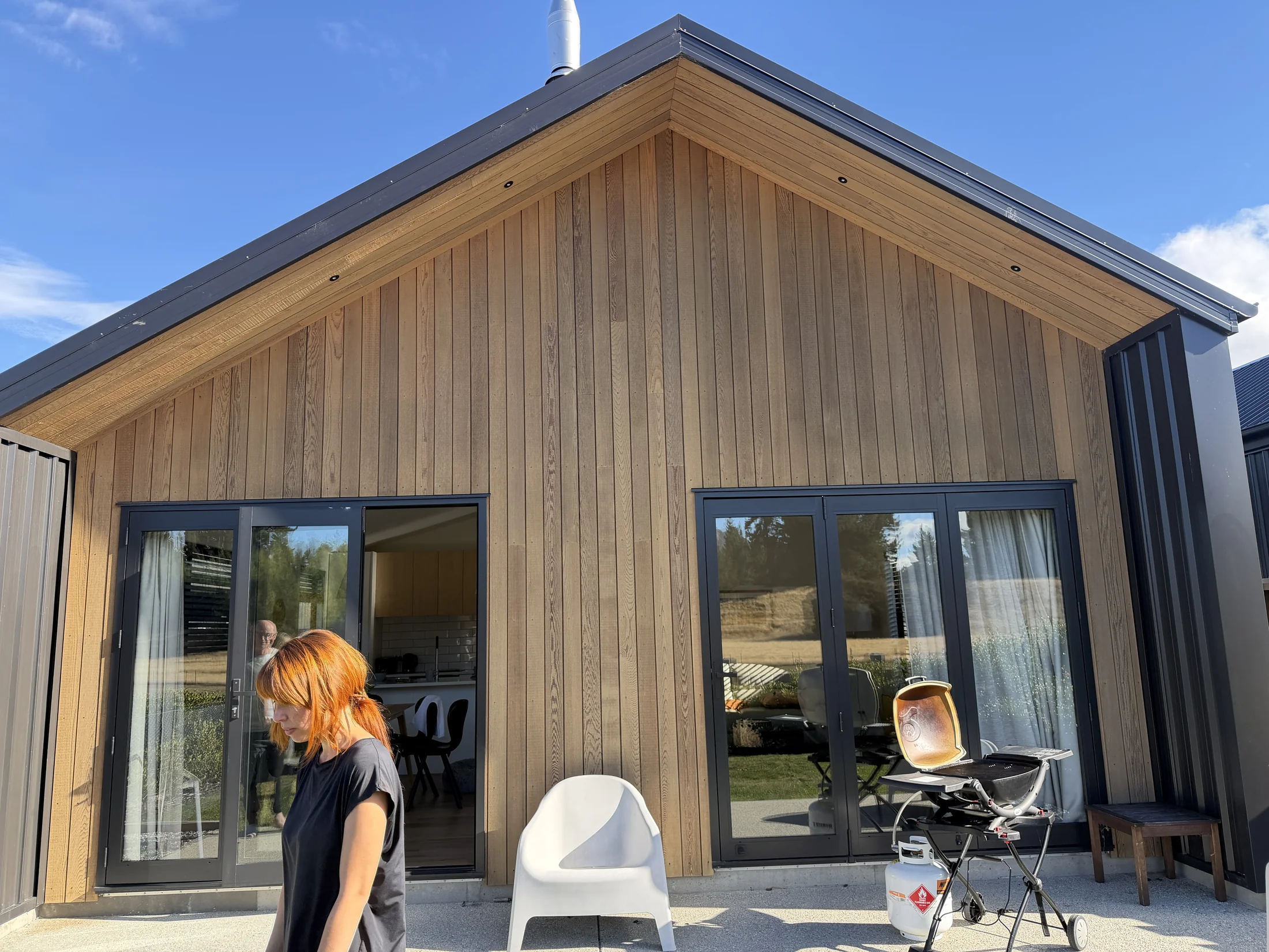 Cedar Oil Refresh in Northlake, Wānaka - Before 1: Cedar Rear Gable Before Oil Refresh Northlake Wanaka