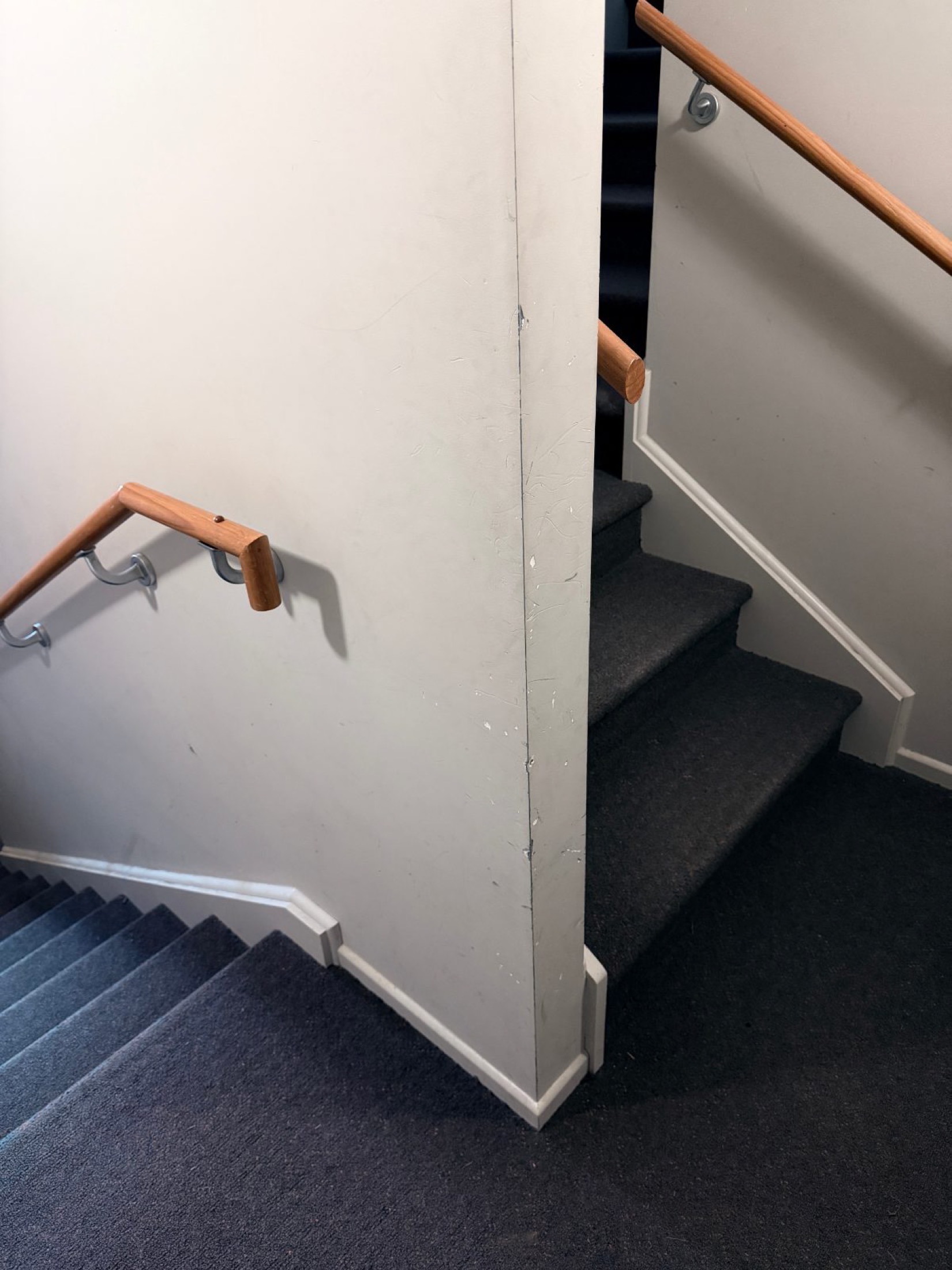 Cromwell Races Admin Building - Before 3: Interior Stairwell Walls Before Painting