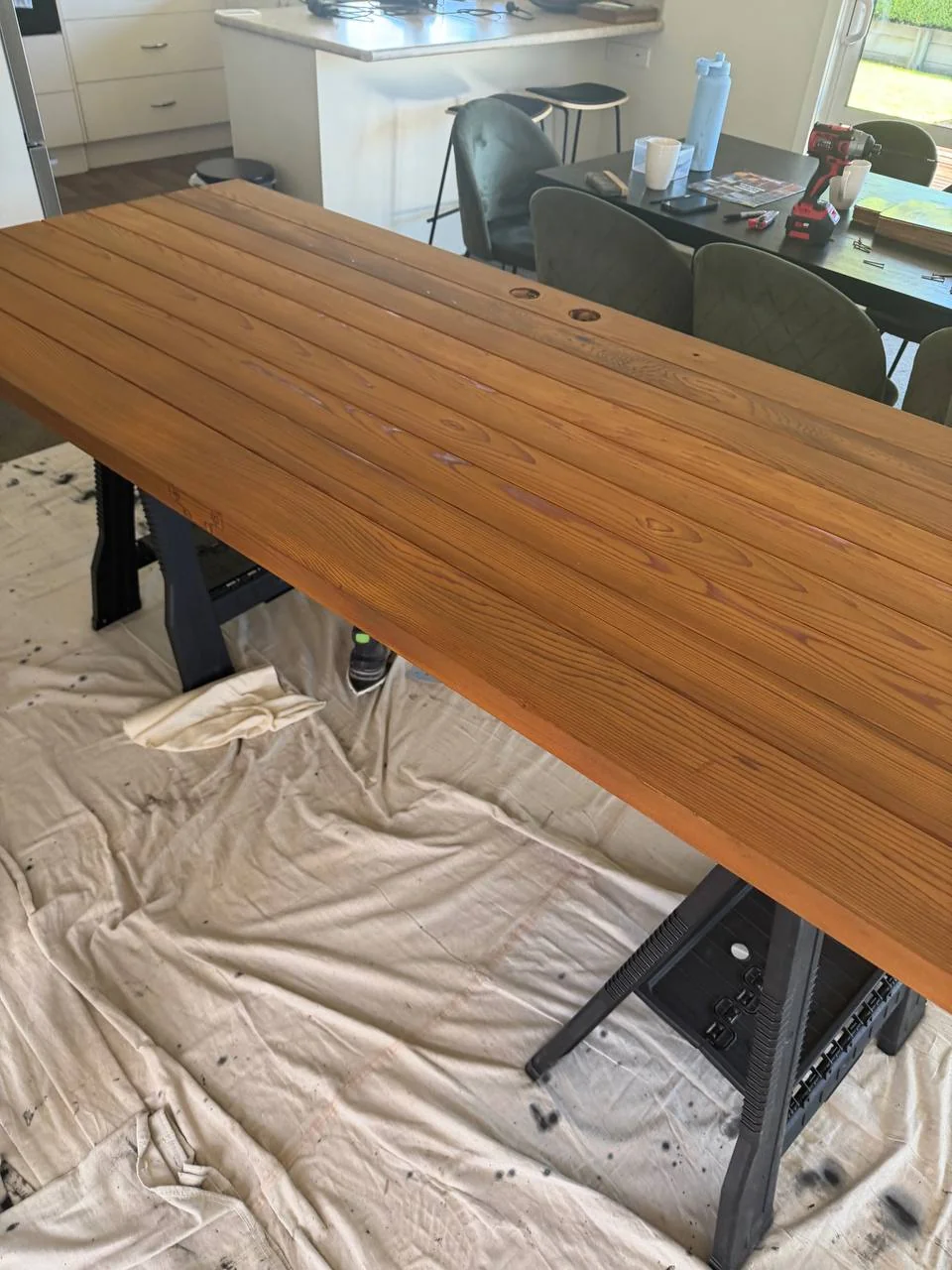 Exterior Repaint & Deck Stain, Albert Town - After 3: Outdoor Dining Table Restained Timber Top Albert Town