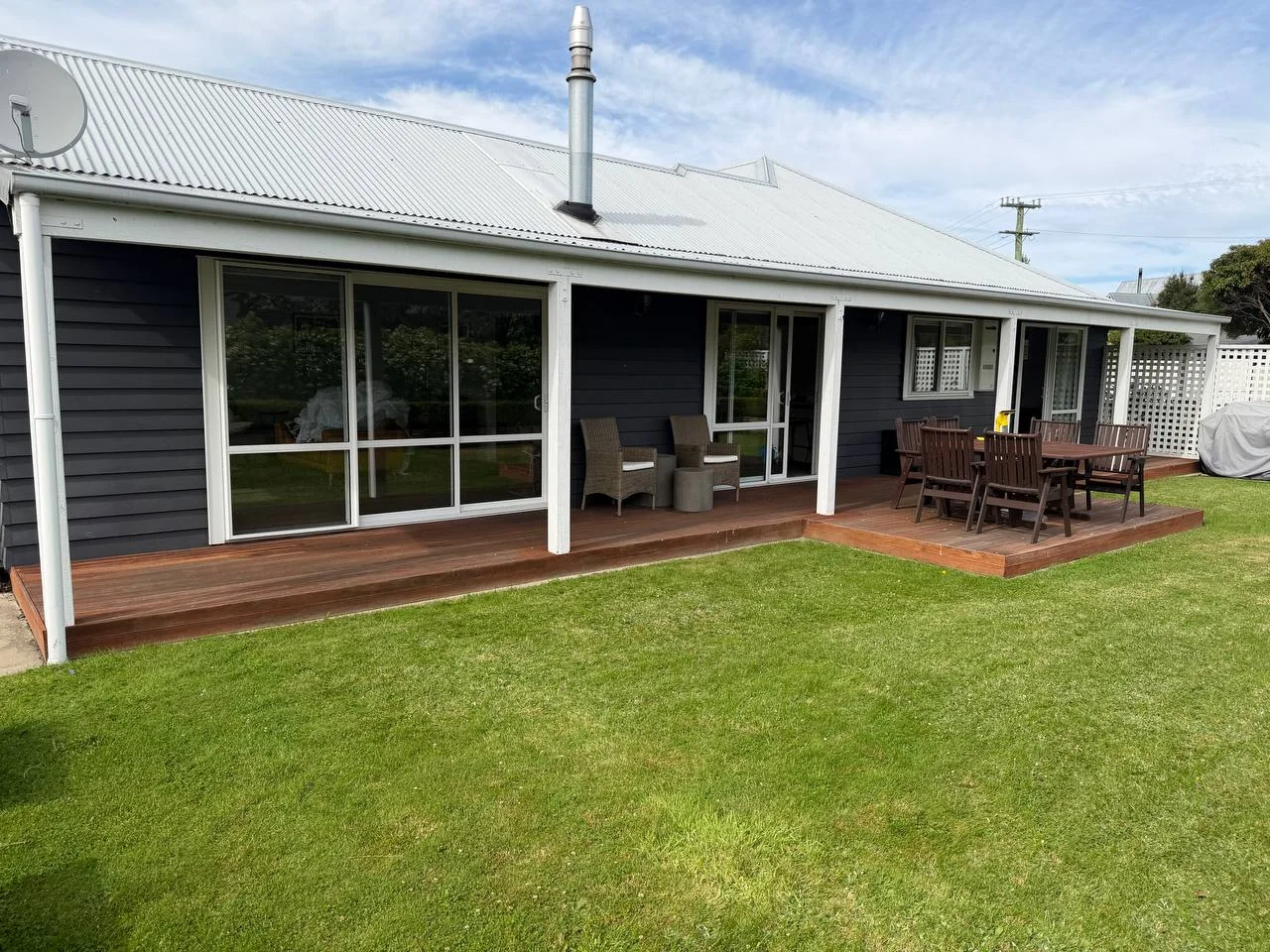 Exterior Repaint & Deck Stain, Albert Town - Before 2: Full Exterior Before Window Frame Repaint Albert Town