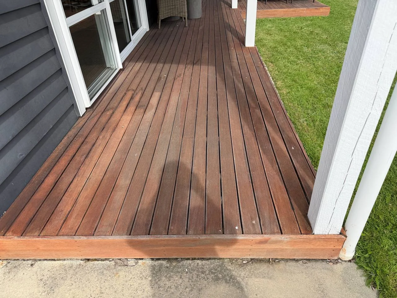 Exterior Repaint & Deck Stain, Albert Town - Before 3: Timber Deck Before Restaining Worn Finish Albert Town
