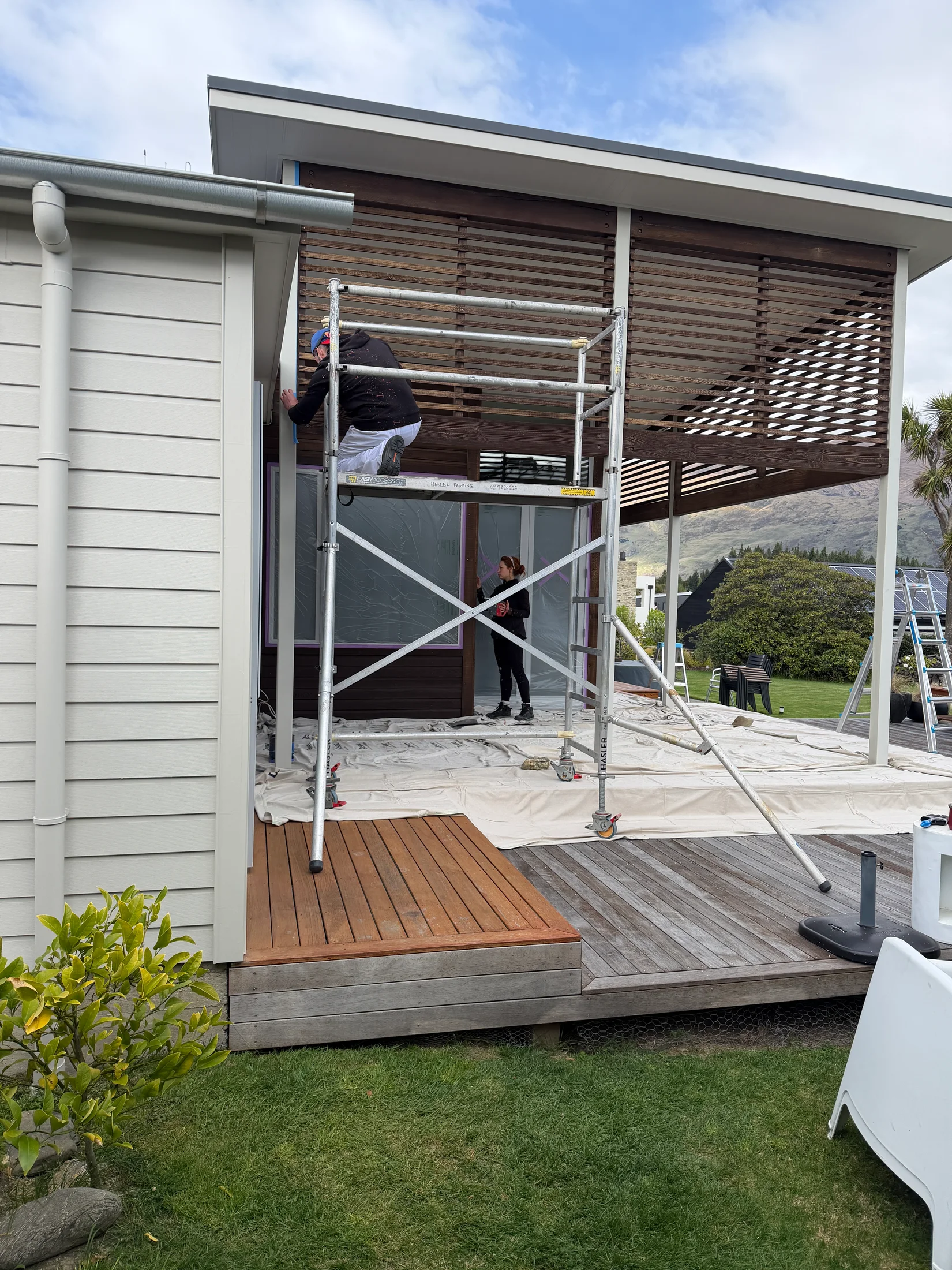 Exterior Repaint & Cedar Maintenance, Wānaka - Process 2: Exterior Painting Around Cedar Screens Wanaka