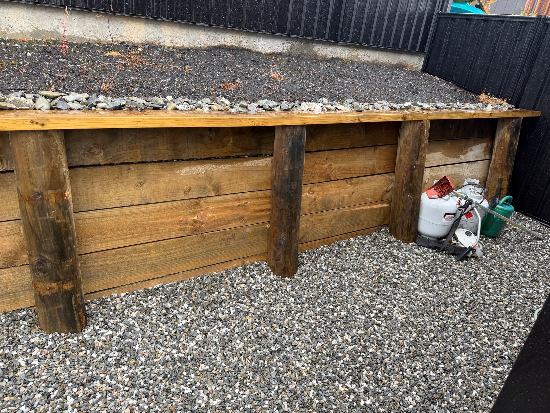 Retaining Wall Repaint in Lake Hawea - Before 1: Retaining Wall Before Painting 1