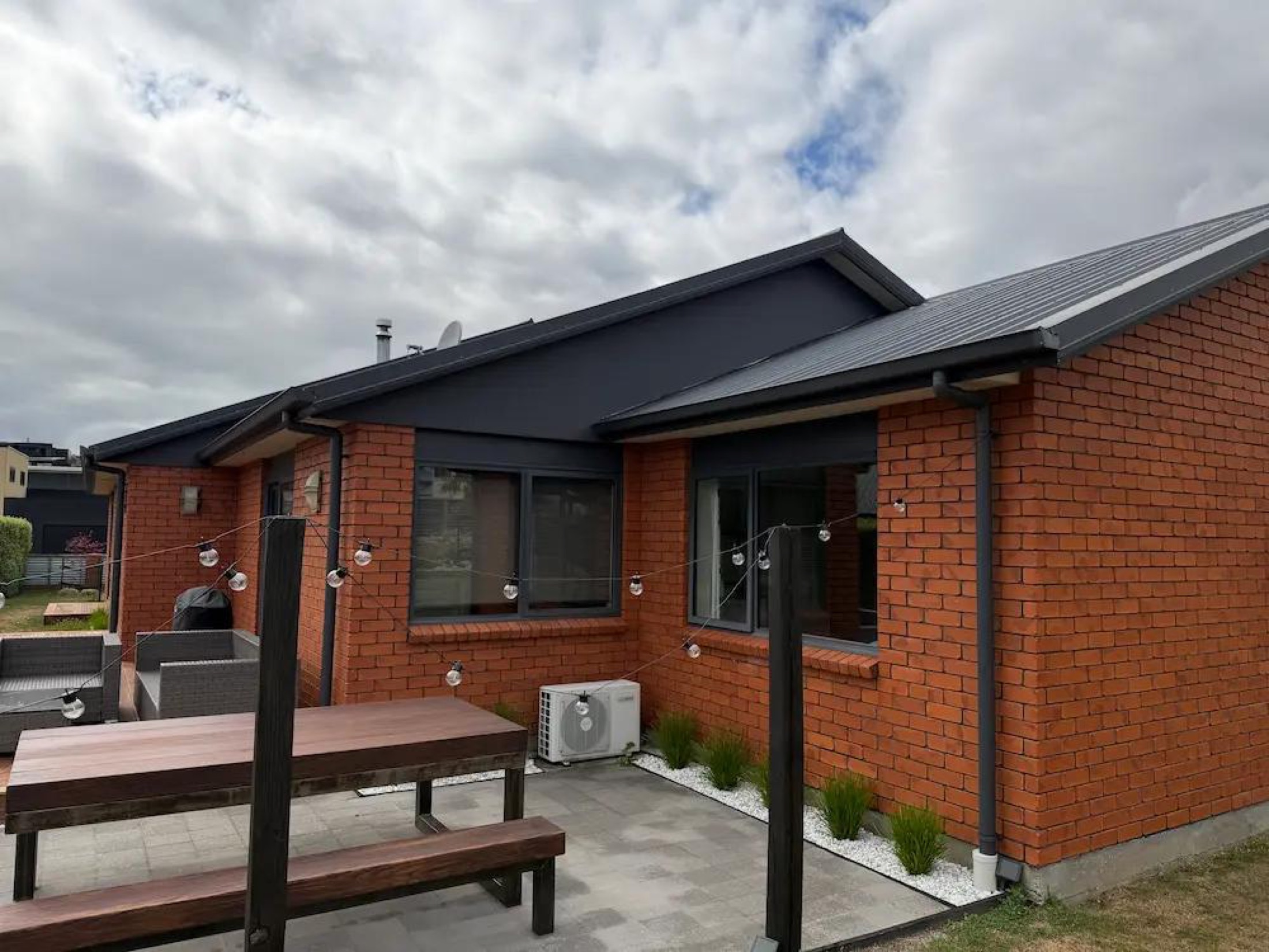 Repaint of Gables in Wanaka - After 3: Repainted Gable Rear Patio View Wanaka