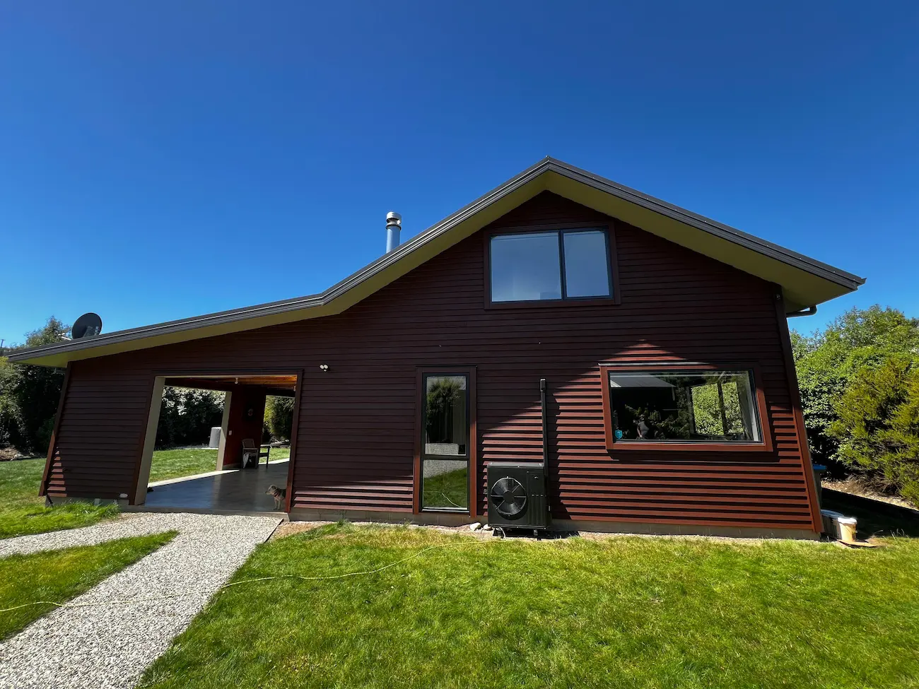 Exterior house painting in Lake Hawea - cedar stain finish