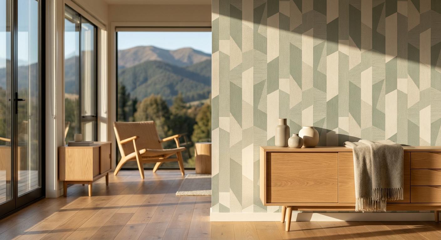 Professional wallpaper installation in Wanaka by Lakeside Painting